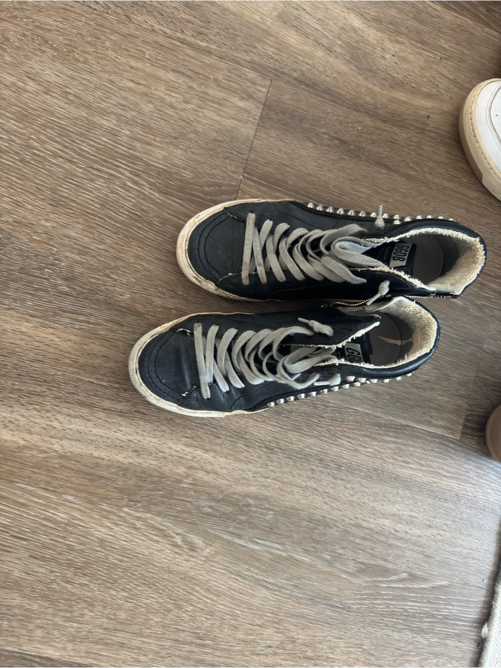 Golden Goose Black High-Top Sneakers with Stud Accents